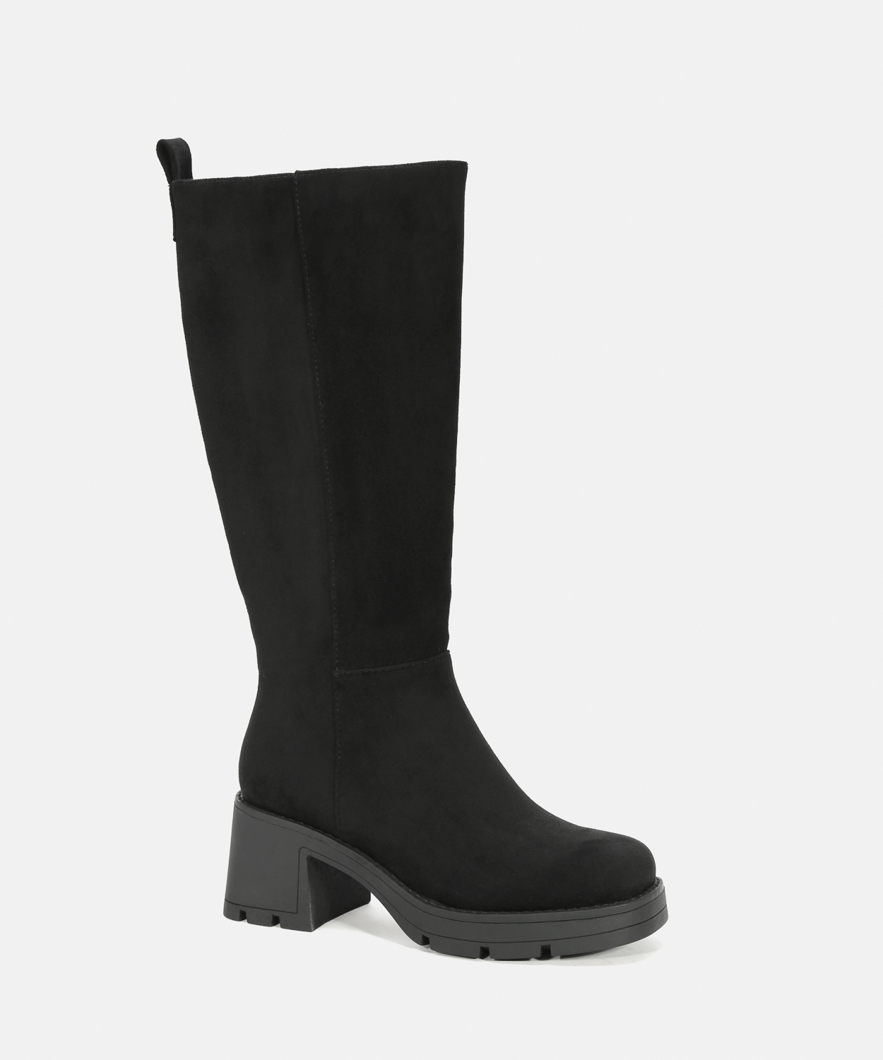 Botas negras ca&ntilde;a alta tac&oacute;n image number null